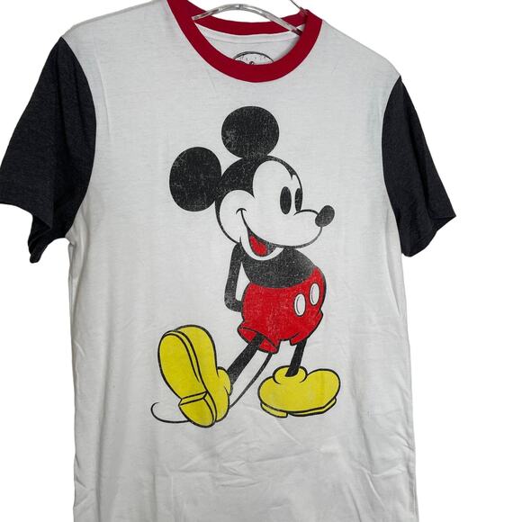 Disney Color Block Short Sleeve Classic Mickey Ringer Tee T-Shirt Small - Picture 5 of 5